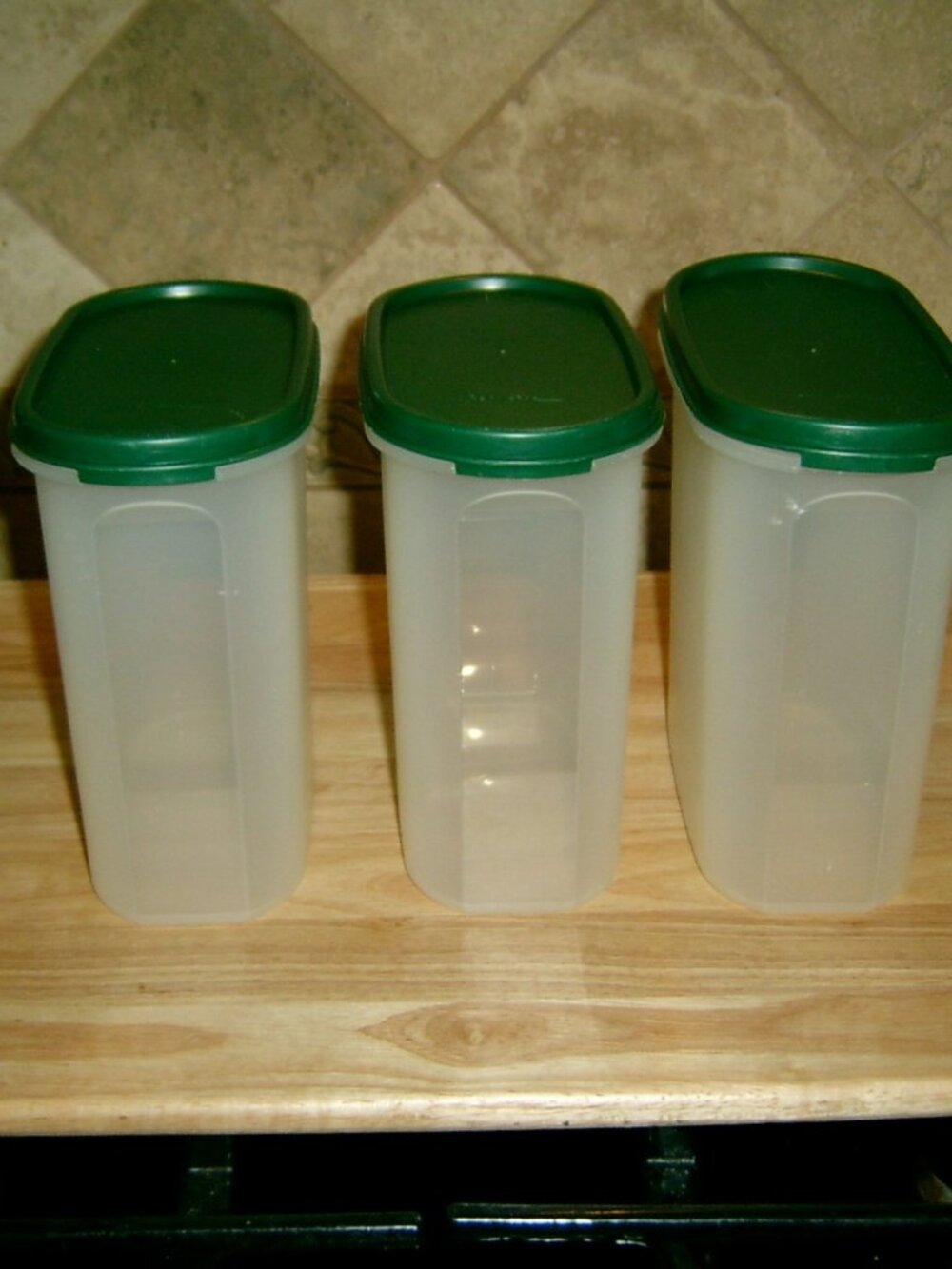 Vintage Tupperware Modular Mates 7.25 c 1.7 liter Green Lid (3)